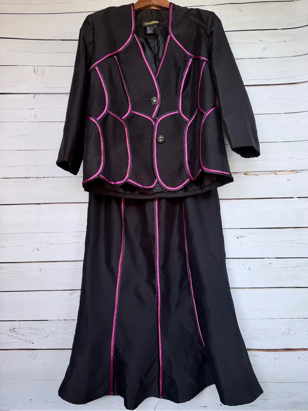 Susanna structured Blazer & Panel Midi Skirt Suit Set Size 16